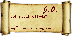 Johancsik Olivér névjegykártya